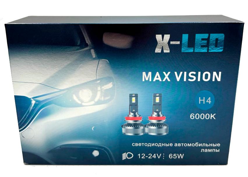    H4 H/L X-LED MAX VISION 6000K Canbus 12-24v